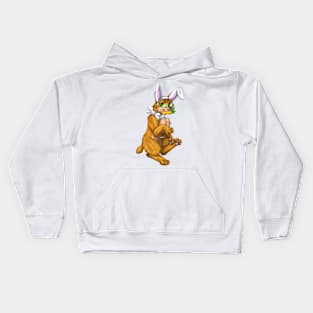 Bobtail BunnyCat: Gigner (White) Kids Hoodie